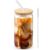 Glass Cups with Lids and Straws, 16oz Drinking Glasses, Iced Coffee Cups, Glass Tumbler with Lid, Great for Soda Boba Tea Cocktai (1 PACK)