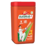 Dabur Glucoplus C Instant Powder Energy Glucose (Orange Flavour) – 400gm | Replenishes Energy with 6 Added Vitamins and Minerals | Vitamin C and Zinc Helps Boost Immunity | Calcium, Phosphorus and Vitamin K Support Bone Health
