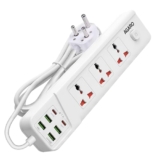 AGARO Regal Extension Board, Power Strip, 3 Universal Sockets, 4 USB + 2 Type-C Fast Charge, 2500W, 6ft Heavy-Duty Cord, Overload & Surge Protection, Master Switch, Multi-Device Charge for Home/Office