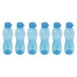 PEARLPET Pheonix BPA-Free Plastic Water Bottle Set |Lightweight, Leak-Proof & Freezer Safe – Pack of 6 (1000ml Each), Blue