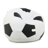 SATTVA XXXL Football Bean Bag Filled with Beans | Faux Leather Bean Bag for Adults & Kids | Pre-Filled Comfortable Seating for Living Room, Bedroom, Home & Office – White & Black