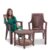 MAHARAJA Classic Plastic Table & Chair Set | Elegant Design, Sturdy Build | Perfect for Home, Office & Garden Use (Brown, 2 Chair+1 Table)