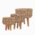 Jute Planter Basket Set of 3 with Wooden Legs, Handwoven Decorative Plant Stand for Indoor Plants, Flower Pot Holder Living Room, Balcony, Garden, Rustic Home Décor, 10 x 10, 8 x 8 & 7 x 7 Inch