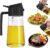 SITOVI 2-in-1 Glass Oil Sprayer and Dispenser Bottle – 500ml Capacity | Multi color Lid | Refillable Kitchen Tool for Cooking, Frying, BBQ, Salad, Baking | Olive Oil & Vinegar Spray Bottle