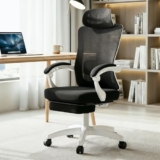DROGO Flexo Ergonomic Office Chair for Work from Home with Mesh, Armrest, 2D Headrest & Adjustable Lumbar Support | Computer Chair for Study | Gaming Chair with Footrest & Recline (Black/White)