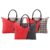 Urbane Home Pack of 3 Foldable Shopping Bags For Women with 3 Small Pockets | Grocery/Vegetable Bags For Market | Black-Red, Blue-Maroon & Maroon