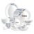 Treo by Milton Opalware Aurelia Lunis Dinner Set of 35 | Serving for 6 | Microwave & Dishwasher Safe | Bone-Ash Free | Tempered Toughness | Plates, Bowls, Spoons | Crockery Set for Dining & Gifting
