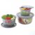 Amazon Brand – Solimo Plastic Linea Storage Containers with Lid Food Grade Set of 3 (1.3L, 2.3L & 3.8L) | Stackable Kitchen Storage Bowls, BPA-Free, Multipurpose Containers (Grey)