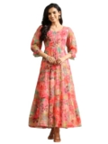 Libas Floral Floral Chiffon Fit and Flare Dresses