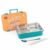 ATTRO Fun Bite Stainless Steel Lunch Box – 3 Compartment Bento Tiffin, Leak-Proof & Durable, Ideal for Kids & Adults, School, Office, Travel, Meal Prep, with Cutlery – 850-Orange Blue