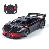 Amazon Brand – Jam & Honey Remote Control Car for Kids | High-Speed RC Car with Rechargeable Lithium Battery | Type-C Charging | LED Headlights | Black&Red