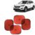 KINGSWAY Car Window Curtain Sticky Sun Shades Compatible with Hyundai Santa Fe, (Year 2017-2020), Universal Fit Sunshades for Side Window, Rear Window, Red Color, 4 Pieces