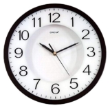 OREVA Round Plastic Analog Abstract Wall Clock (30.6 cm x 4.4 cm x 30.6 cm, D Wood, AQ-1457)