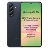 Samsung Galaxy A56 5G (Awesome Midnight Blue, 8GB, 128GB) | Metal Frame | Gemini Live | Awesome Intelligence (AI): Circle to Search, Instant Slo-Mo, Auto-Trim, Object Eraser | Flagship Grade Camera