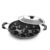 CELLO Aluminium Nonstick 12 Cavity Appam Patra Pan Maker with Steel Lid, Black | 2 Side Riveted Handle, Gas Stove Compatible Die-Cast Mini Uttappa Paniyarakkal Cup Cake Frying Pan Kadhai for Kitchen
