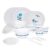 RYLAN Blue Dinner Set | 36 Pieces for Family of 6 | Microwave & Dishwasher Safe | Bone-Ash Free | Crockery Set for Dining & Gifting | Plates & Bowls | White(Plastic Materail)