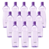 MILTON Pacific 1000 Water Bottle 1 Litre each, set of 12, Purple I PET Food Grade I BPA Free, Leak Proof I Wide Mouth, Easy To Clean I Fridge Bottles for Home, Office, Gym