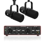 Audio Array Complete Podcast Bundle | Dual USB/XLR Dynamic Microphones with Audio Interface 24bit / 192kHz|Metal Body|Pro Streaming & Recording Kit for PC, Mac & Mobile – PB-03