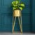 LIBAN Modern, Stylish Metal Planter with Stand for Indoor & Outdoor Plants | Tall Plant Pot for Living Room, Balcony, Garden | Decorative Floor Flower Pot (Set of 1) (Gold)