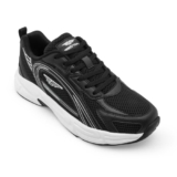 Red Tape Men’s Sneakers Black White Mesh Pu Round Toe Lace-Up, 8 UK
