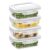 Borosil KLIP-N-STORE RECTANGULAR – 640 ML (4pc Set)