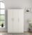 Spacewood Optima Wardrobe | 3 Year Warranty | Almirah, Cupboard, Almari, 3 Door Wardrobe, 2 Hanging Space|Engineered Wood| Kingston White