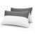 DALUCI Hollow Fiber Pillows Set of 2 Sleeping Pillow Adjustable Height | Soft Fluffy Bed Pillows for Sleeping | White & Grey | 27 x 16 Inches