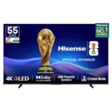 Hisense 139 cm (55 Inches) 4K Ultra HD Smart QLED TV 55E75Q | E75Q Series | 48W Powerful Speakers | Dolby Atmos & HDR10+ | ALLM, VRR & Game Mode | Cricket Mode | AI 4K Upscaler | VIDAA OS (Black)