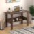 Furniture Café Modern Computer Desk with Storage Shelf – Study Writing Table for Home Office and Bedroom (Wenge)