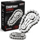 Bike Chain Gear Fidget Spinner Metal Chain Fidget Toy | Stress Anxiety Relief Fidget Toy Finger Spinning Toy for Kids & Adult, Chain Gear Roller Desk Toys for Stress Buster