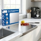 HomeWiz Large Steel Chopping Board for Kitchen – 100% Stainless Steel Cutting Board | Heavy Duty Chopping Board | Non-Porous Hygienic Surface for Vegetables, Meat & Fish, Rust-Resistant | 41 x 31 cm