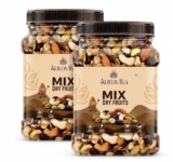 Auravita Healthy Nutmix 500 * 2 gm, Dried Almonds, Black Raisins, Cashewnuts, Cranberries, Green Raisins & Many More(Pack of 2)