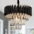 Desidiya Black Mamba Modern Crystal Pendant Light 3 Tiers Black and Gold Fixtures 16” Round, Stainless Steel Tube Crystal Golden Finish Exqusite Design Pendant for Home and Office (400MM)