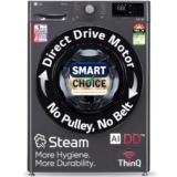 LG Smart Choice, 9 Kg, 5 Star, AI Direct Drive Technology, Steam, 6 Motion DD & Wi-Fi Fully-Automatic Front Load Washing Machine (FHP1209Z5M, Intelligent & Convenient Fabric Care, Middle Black)