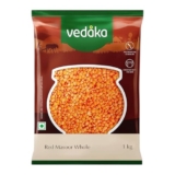 Amazon Brand – Vedaka Unpolished Red Masoor Dal (Whole) | 1 Kg | Naturally Cholesterol Free & No Added Additives