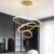 Desidiya® Modern Double 3-Ring LED Pendant Light Lamp – Warm White Hanging Ceiling Pendant Light, Elegant Finish for Home & Living Spaces & Living Room Ceiling Light