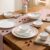 La Opala Novo Opalware Dinner Set, 35 Pcs for Family of 6, Spring Meadows