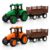 NeoKiddo Toys Toy Tractor with Trailer Combo Set of 2 for Kids, Green & Orange Farm Vehicles