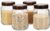 Amazon Brand – Solimo Glass Transparent Storage Jar with Brown Plastic Cap for Pickles, Spices | BPA Free | Set of 4 | 750 ml