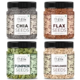 LILA DRY FRUITS 4 Superseed Combo (Chia, Pumpkin, Sunflower & Flax) 250gms each (1kg total) Immunity combo for Weight Management | Mix Seeds for Eating Diet Snacks Superfood Perfect for Gifting