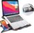 STRIFF 2-in-1 Laptop and Mobile Stand, Ergonomic, Adjustable Height, Anti-Slip Base, Heat Dissipation, Portable, Lightweight, Compatible with All Laptops Up to 15.6″ (Abs, Black)