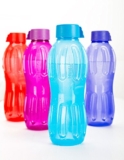 Signoraware Aqua Fresh BPA Free Plastic Bottle | LeakProof | Freezer & Dishwasher safe | Ideal for School, Office, Gym & Outdoor Use | Best for Storing Cold beverages (1Ltr | Setof4 | Multicolour)
