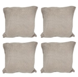 House of Quirk Polar Fleece Fabric Cushion Cover with Zipper Pack of 4 (Khaki, 45 x 45 cm)