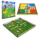 Toysbox Quarter Final 3-in-1 Game Set of Wooden Table Games Like Football, Colour Strikers and Ludo Board Game, Multi-Player Family Board Game, Inteactive Fun Party Game for Kids 6+ Years