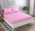 Decoholic 210 TC Glace Cotton Satin Stripes Plain Bed Sheet for Double Bed King Size with Two Pillow Covers for Home-Hotels (90×100 Inch) (Pink)