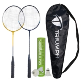 Triumph Passion Badminton Alloy Steel 2 Pcs Racquet Set With 10 Pcs Outbreak Feather Shuttlecock And Full Racket Cover For Adults (Multicolour)